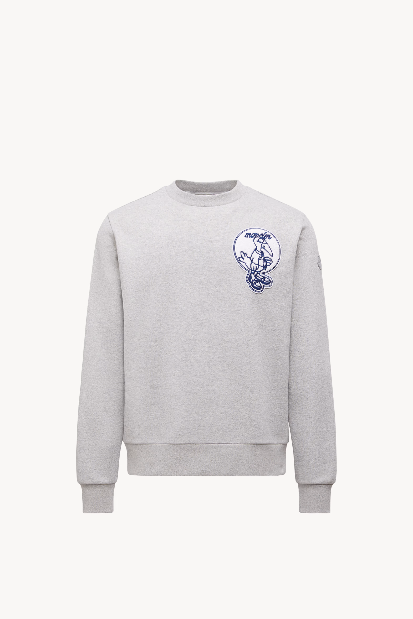 Mascot Patch Cotton Sweatshirt Men Grey Moncler 2